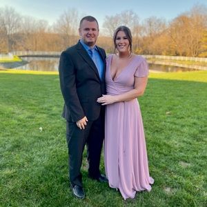 Pink mauve bridesmaid dress